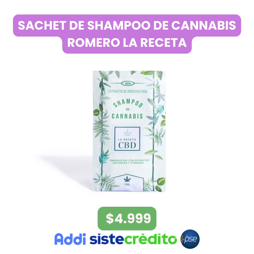 SACHET DE SHAMPOO DE CANNABIS ROMERO LA RECETA