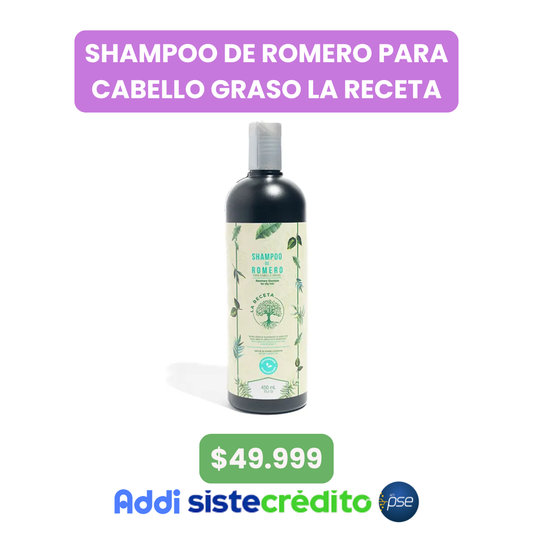 SHAMPOO DE ROMERO PARA CABELLO GRASO LA RECETA 450ML